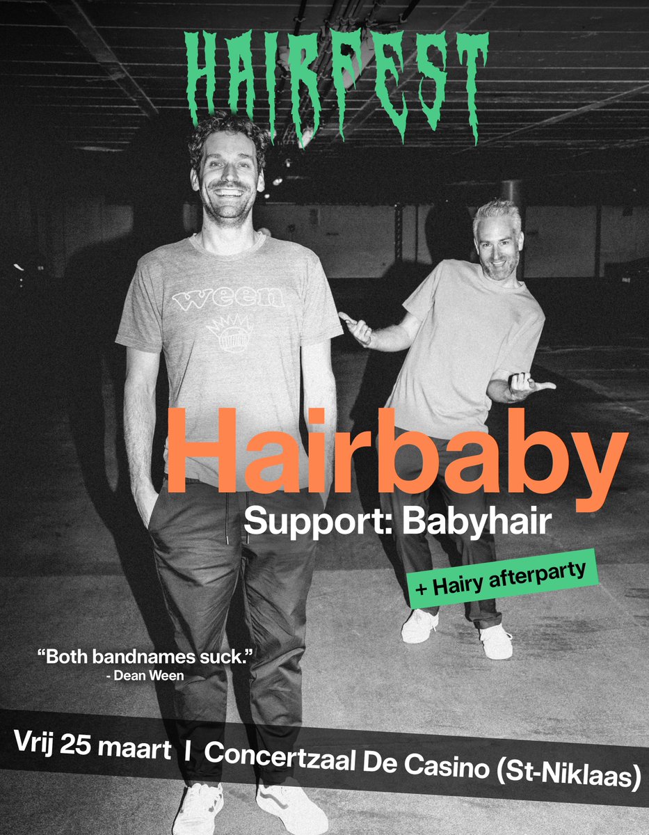 Want de mensen hebben perspectief nodig. Hairbaby (+ support Babyhair) én afterparty op Hairfest: vrijdag 25 maart 2022, De Casino in Sint-Niklaas.