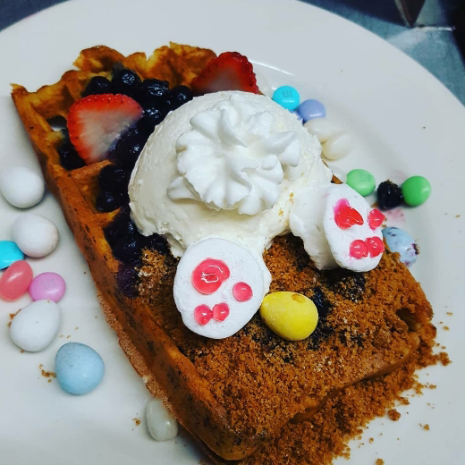 gaufregourmet's tweet photo. Special this Fri., Sat. &amp; Sun.: Bunny Butt Waffle! You heard that right! 6320 SW Capitol Hwy, Portland, OR 97239. Bring GiGi's home! Click to see MENU/ORDER: --> https://t.co/yvvBrKYEkM #waffles #brunchathome #brunchpdx #pdxeater #gigiscafe #takeout #keepingyousafe #pdxtakeout https://t.co/y2ZbC63HsB