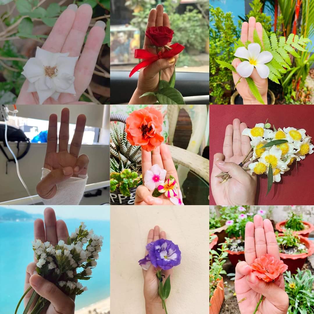 HoneyOo97's tweet photo. Today in Myanmar, people did the “Flower Strike” to honor fallen heroes who can never come back home during spring revolution by placing flowers in public areas. May all the fallen souls rest in power. 
NEWS SUPPRESSION 
#Apr2Coup
#WhatsHappeningInMyanmar
#InternetShutdown https://t.co/tbGNryxgHt
