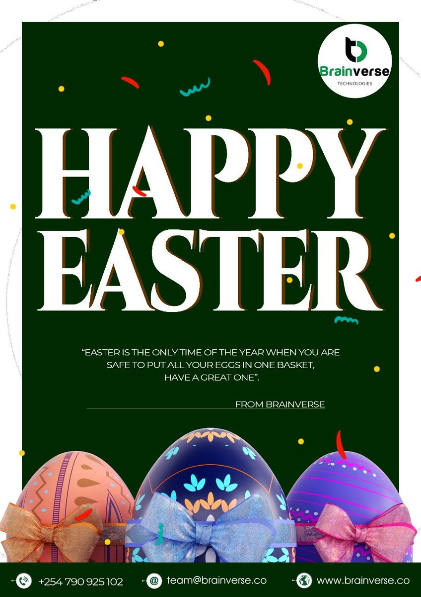 BrainverseTech's tweet photo. Happy Easter Holiday! 😀

#easter2021  #website #websitedesign #webdesign #webapps #webanalytics #mobileapps #brandesigns #branding #systems #digitalpositioning #chatbot #BrainversePrime #bybrainverse #consultancy https://t.co/40GREaEaLO