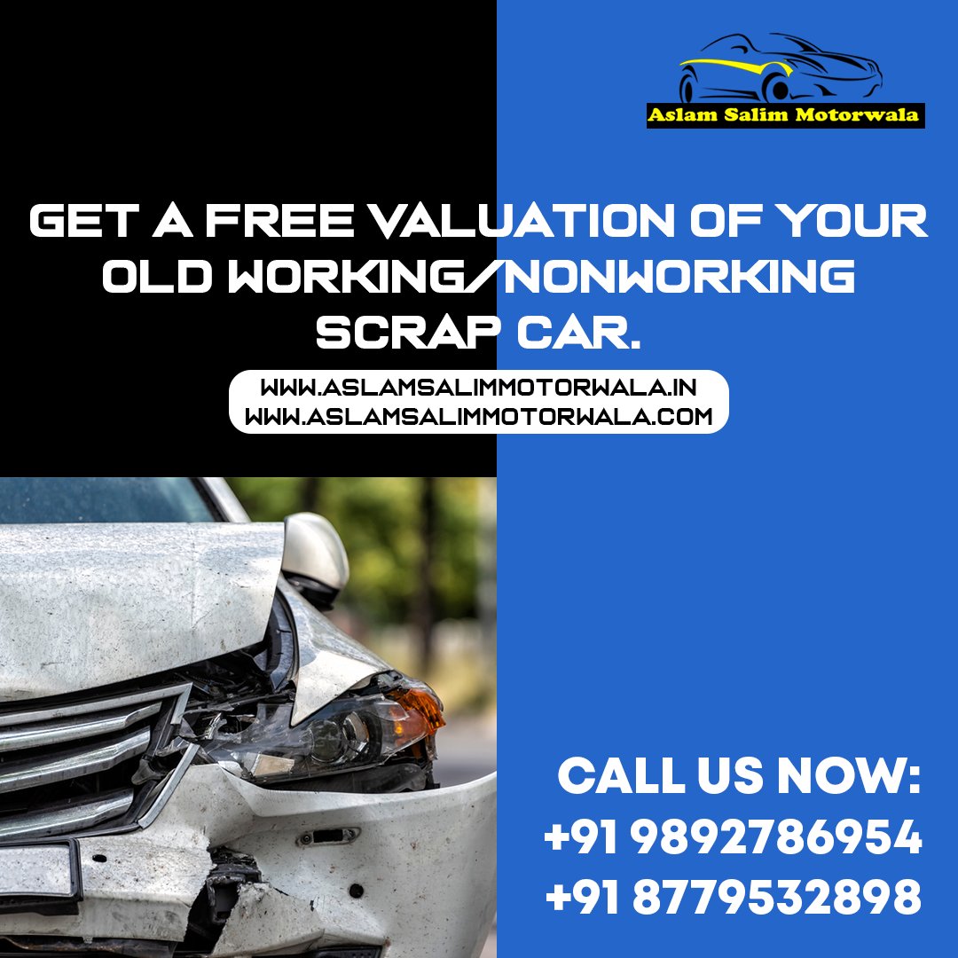 AslamMotorwala's tweet photo. Get a free valuation of your Old working/ Non working scrap car.
Only at- @aslam_salim_motorwala
For more call us at: 8779532898  98927 86954

Social media partner-: @intellects_01

#aslamsalim #aslamsalimmotorwala #motorwala #scrapcars #nonworkingvehicles #damangedcars https://t.co/d0w9G0yTFz