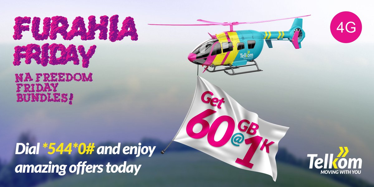 TelkomKenya's tweet photo. Hatujasahau watu wetu leo🤩 Make sure umeenjoy 60GB for only 1,000 bob hii Good Friday by Dialing *544*0# today! #FreedomFriday https://t.co/zK3KOnf9ON