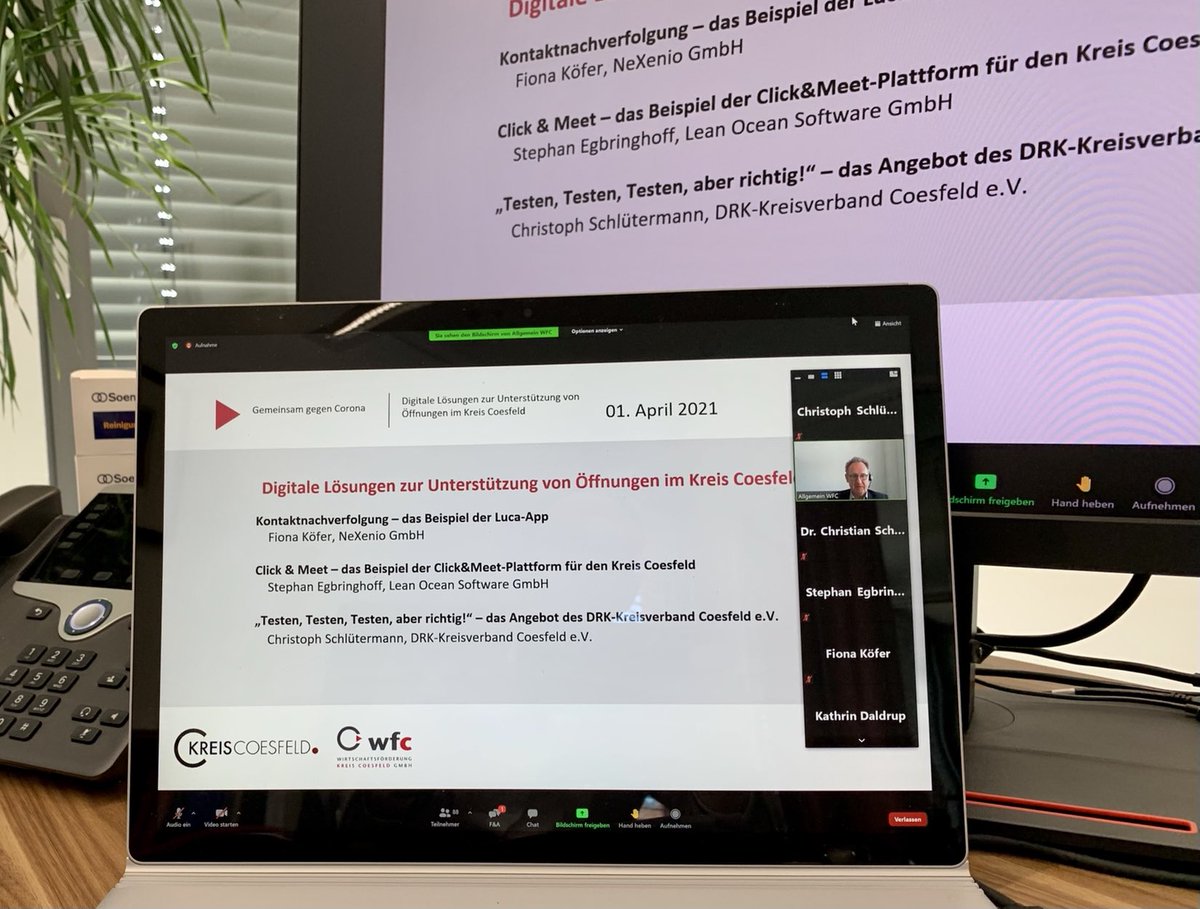 #luca #DRK #Coesfeld #Corona # Schnelltest #Arbeitgebertestungen #Kontaktnachverfolgung Das DRK setzt im Kreis Coesfeld auf digitale Lösungen - Gemeinsam mit der Luca App und #Click&amp;Meet Plattform im Webinar der Wirtschaftsförderung #wfc