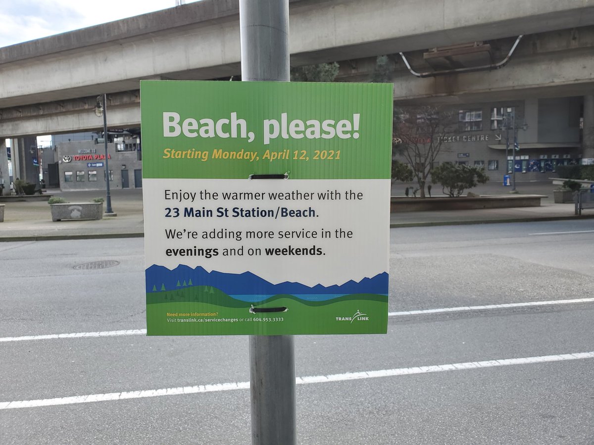 FYI transit users in downtown Vancouver... increased frequency of Route 23 later this month <a href="/TransLink/">TransLink BC</a>