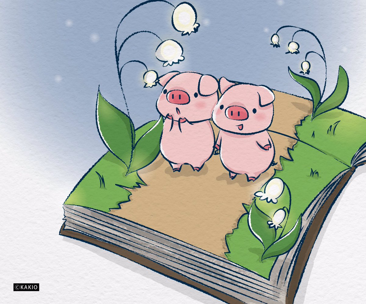 かきお Lineスタンプ販売中 国際子どもの本の日 イラスト イラスト好きな人と繋がりたい かわいいイラスト ゆるいイラスト 絵描き 落書き デザイン 国際こどもの本の日 本 絵本 物語 動物 ブタ ミニブタ マイクロブタ Illustration
