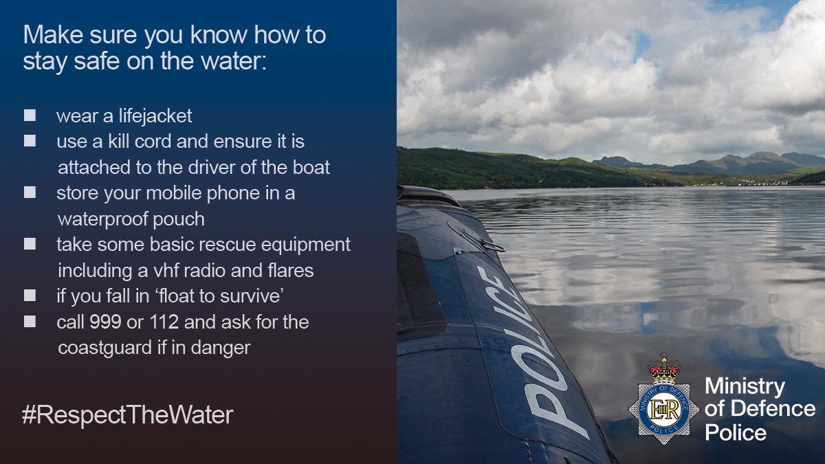 MODPolice's tweet photo. In support of the RNLI #RespectTheWater campaign, take a look at our tips on how to stay safe whilst enjoying the sea responsibly.
#MDP_CMU #MDP_PMU #MDP_DMU
@MCA_media https://t.co/F5IjSqKg8N