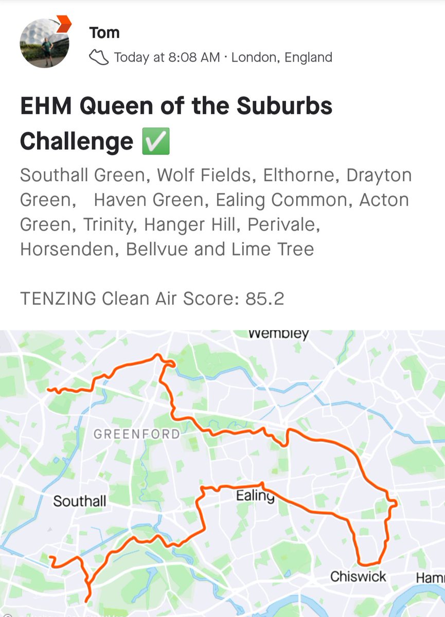 EalingHalf's tweet image. WHOOOOSH, that was fast!!! The first person to complete our Queen of the Suburbs Challenge 2021 is Ealing's new #RunningMayor Tom!!  😄💚 Well done 👑👊 Still lots of time 4U to enter &amp;amp; no need to do it all in one go, you have all of April. Full info: ealinghalfmarathon.com