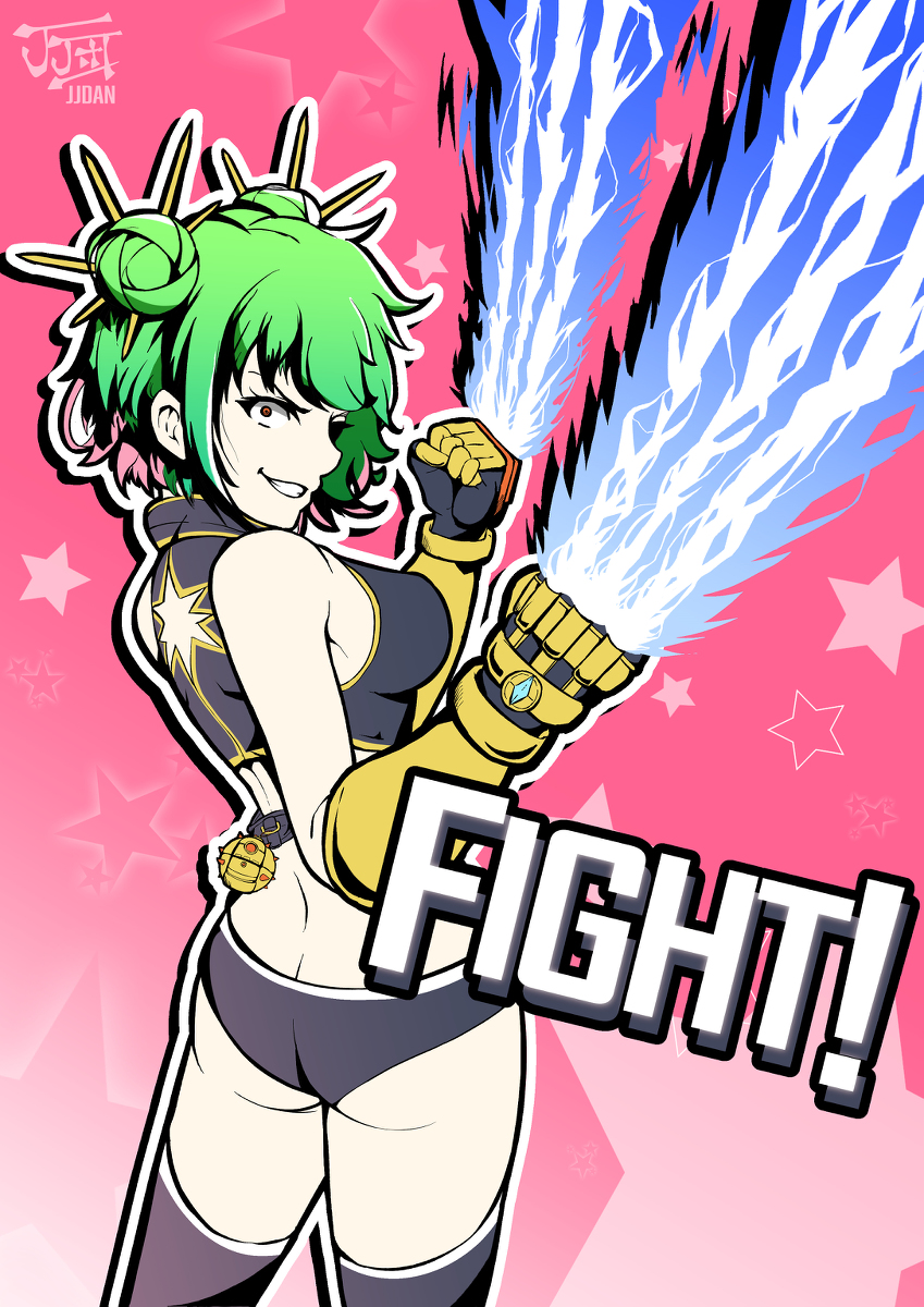 JJdan_illust's tweet photo. FIGHT! #オリジナル #可愛い #女の子 #緑髪 #ショートカット #おっぱい #お尻 #太もも #武器 #かっこいい https://t.co/UHiEAZVAxc https://t.co/IKLaX9IxL5