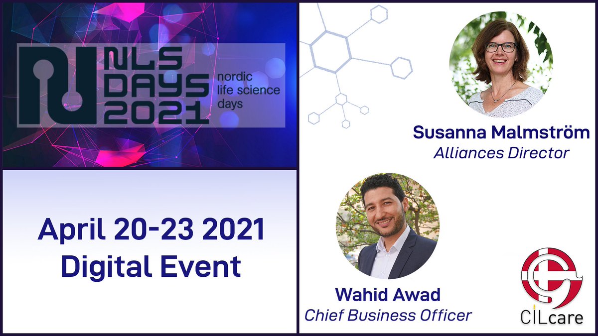 🇩🇰 CILcare is established in the Nordic region through its Danish subsidiary
🤝Request a BtoB meeting at <a href="/NLSDays/">NLSDays</a> with Wahid Awad and Susanna Malmström on April 20-23: bit.ly/2PfdV97  

👉Learn more: bit.ly/3mciFZm 
#DidYouHearPharma #Digital #Event