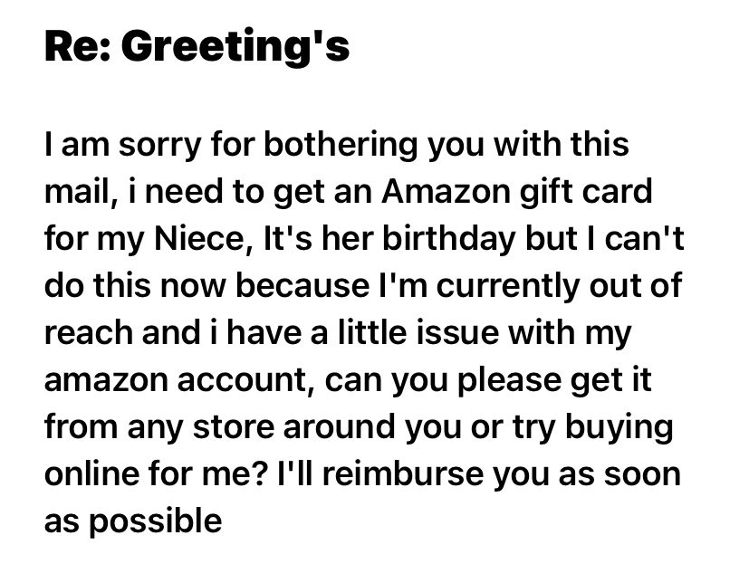 ComputerTweety's tweet image. The Amazon gift card scam. Keep an eye out for it.