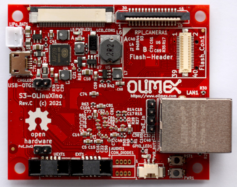 Olimex's tweet photo. S3-OLinuXino Dual camera Open Source Hardware Linux computer running mainline uboot and Linux 5.12 kernel is in production now! https://t.co/t5DRmQ3opR #camera #linux #computer #poe #opensource #oshw https://t.co/nIG53qT9j3