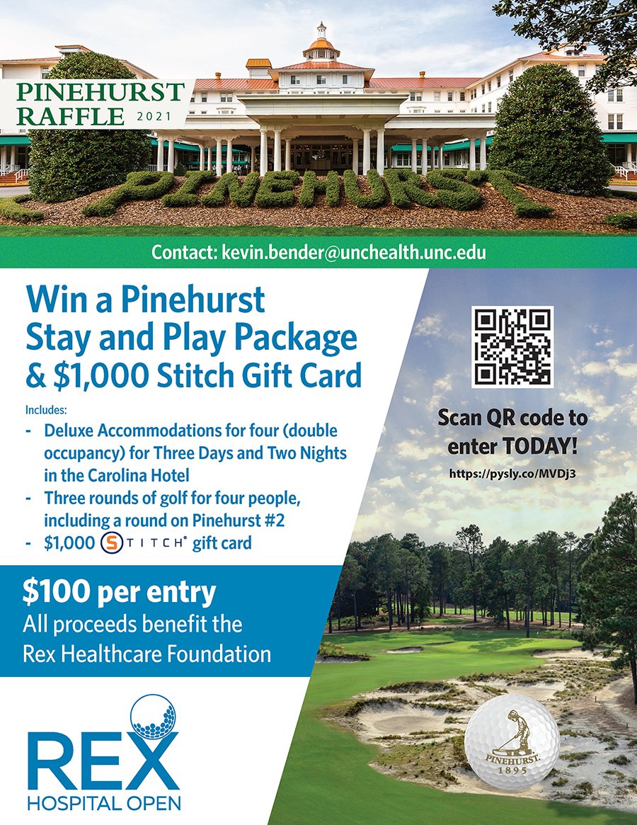 UNCHealthChamp's tweet photo. Enter to win a @PinehurstResort Stay &amp; Play Package + a $1,000 @StitchGolf gift card!* Tickets are just $100/each, and all proceeds benefit the Rex Healthcare Foundation! #RexOpen #Pinehurst
-
https://t.co/X9pZoTqZxy
*Entry open to NC residents only https://t.co/w39gHaUs3a