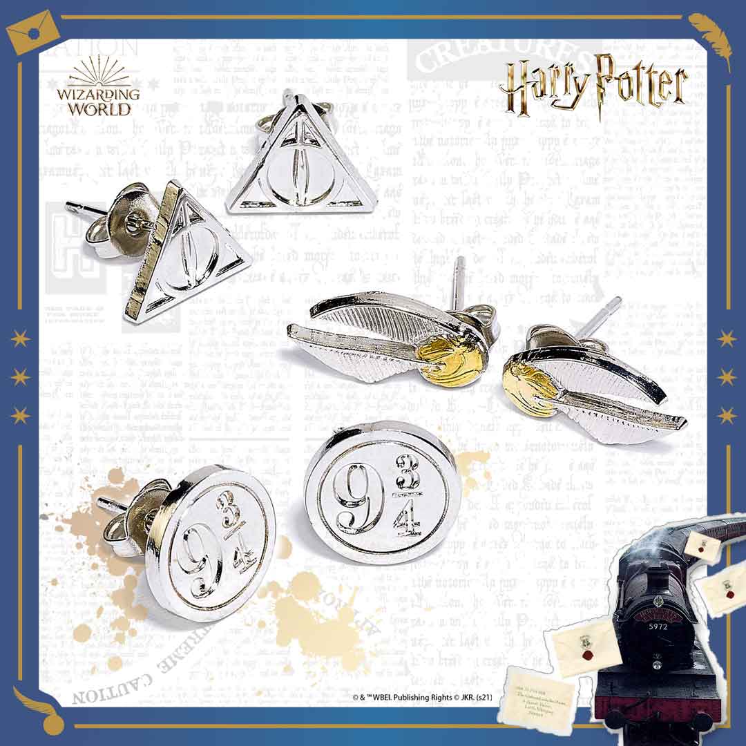 TheCaratShop's tweet photo. Mix and match your inspired by Harry Potter style with this set of Stud Earrings, including the Deathly Hallows, The Golden Snitch and Platform 9 ¾.

https://t.co/gXt5womgxy

#HarryPotter #thecaratshop #stud #earring #jewellery https://t.co/8vErz84zfJ