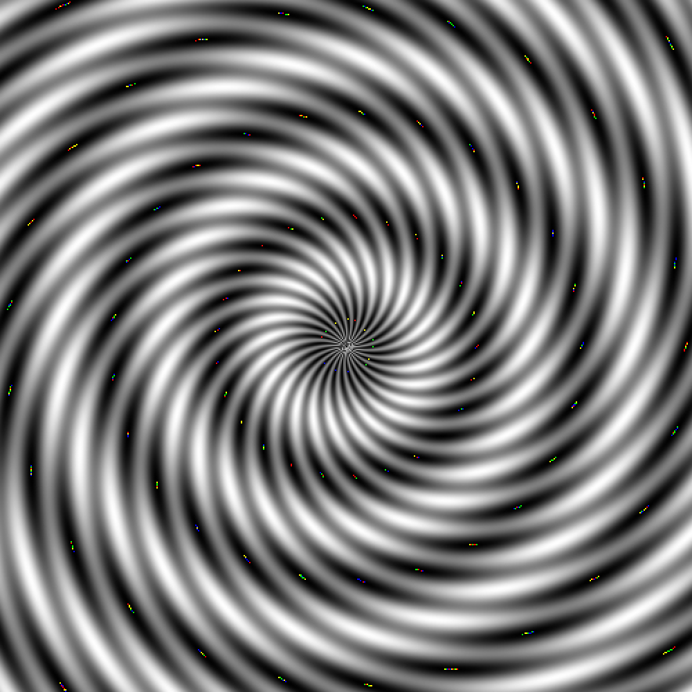 Concentric rings appear to be a spiral.