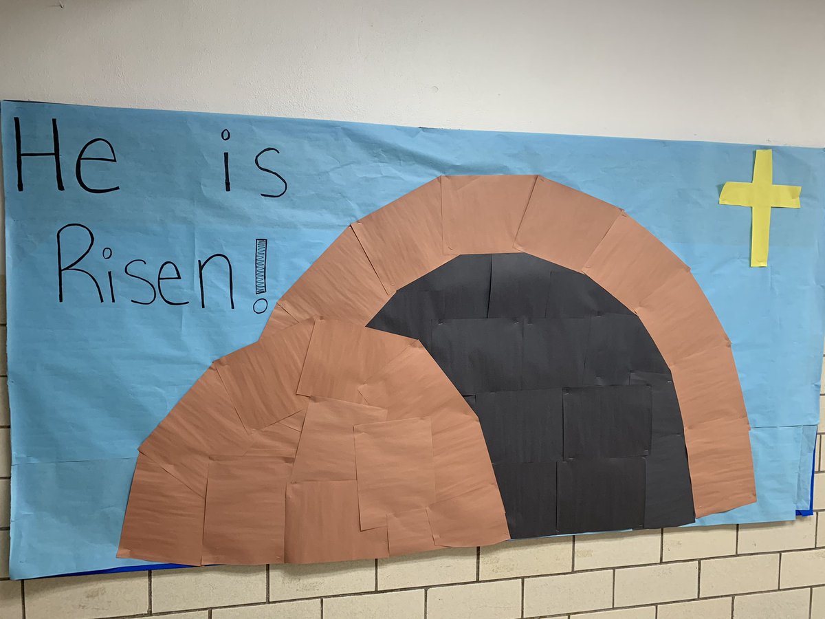 stanthonyindy's tweet photo. Our first floor hallway is a walk through the celebrations of this Holy Week. The bulletin boards show Palm Sunday, Good Friday, and Easter Sunday. We hope you all have an Easter weekend full of joy as we celebrate Jesus’ resurrection! https://t.co/XeVgQZiQU6