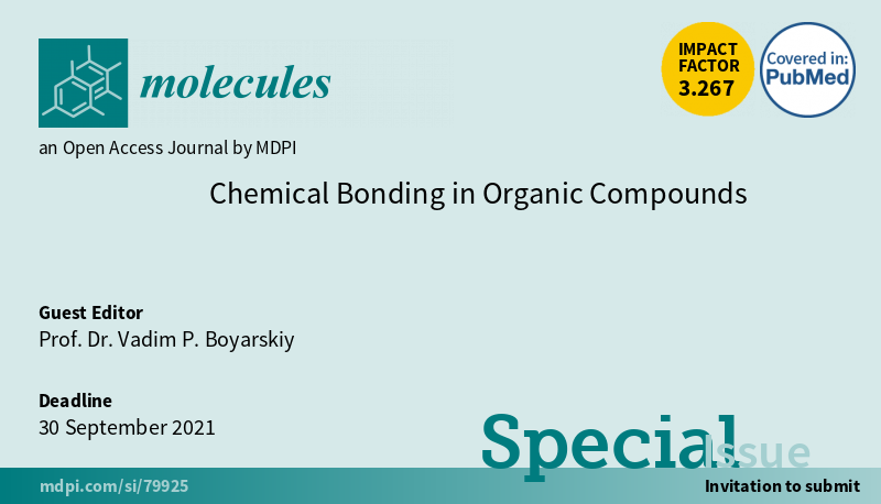 Molecules_MDPI's tweet photo. New Special Issue “Chemical Bonding in Organic Compounds” edited by Prof.Dr. Vadim P. Boyarskiy is now open for submissions. Please see more details here: https://t.co/GAeeHaVCXz
#non-covalent-interactions #π-hole-interaction #tetrel-bond #QTAIM https://t.co/IYb2FXOHfB