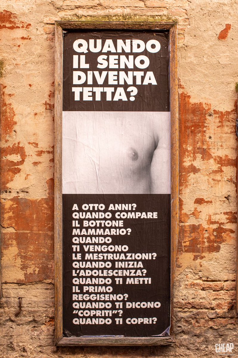 artribune's tweet photo. A BOLOGNA "TETTE FUORI": POSTER FEMMINISTI CHE INFORMANO
Sono le opere del collettivo CHEAP che, in collaborazione con School of Feminism, ha realizzato un nuovo intervento di public art per riflettere sulla sessualizzazione del corpo della donna
https://t.co/3nILoafyXL https://t.co/cQnx0CWBO1