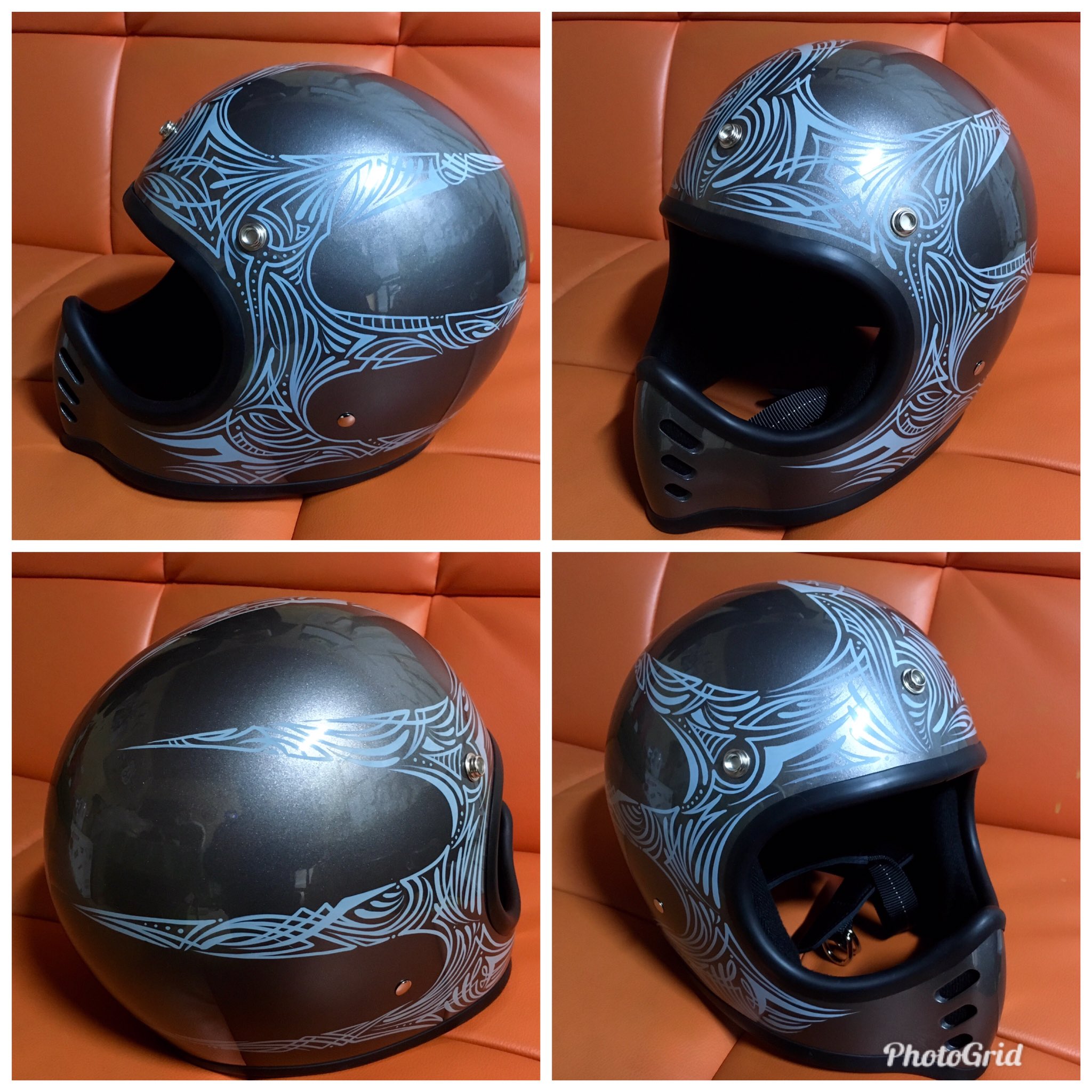 ハーフヘルメット　スキャロップフレイムペイント ハーフヘルメットスキャロップフレイムペイント