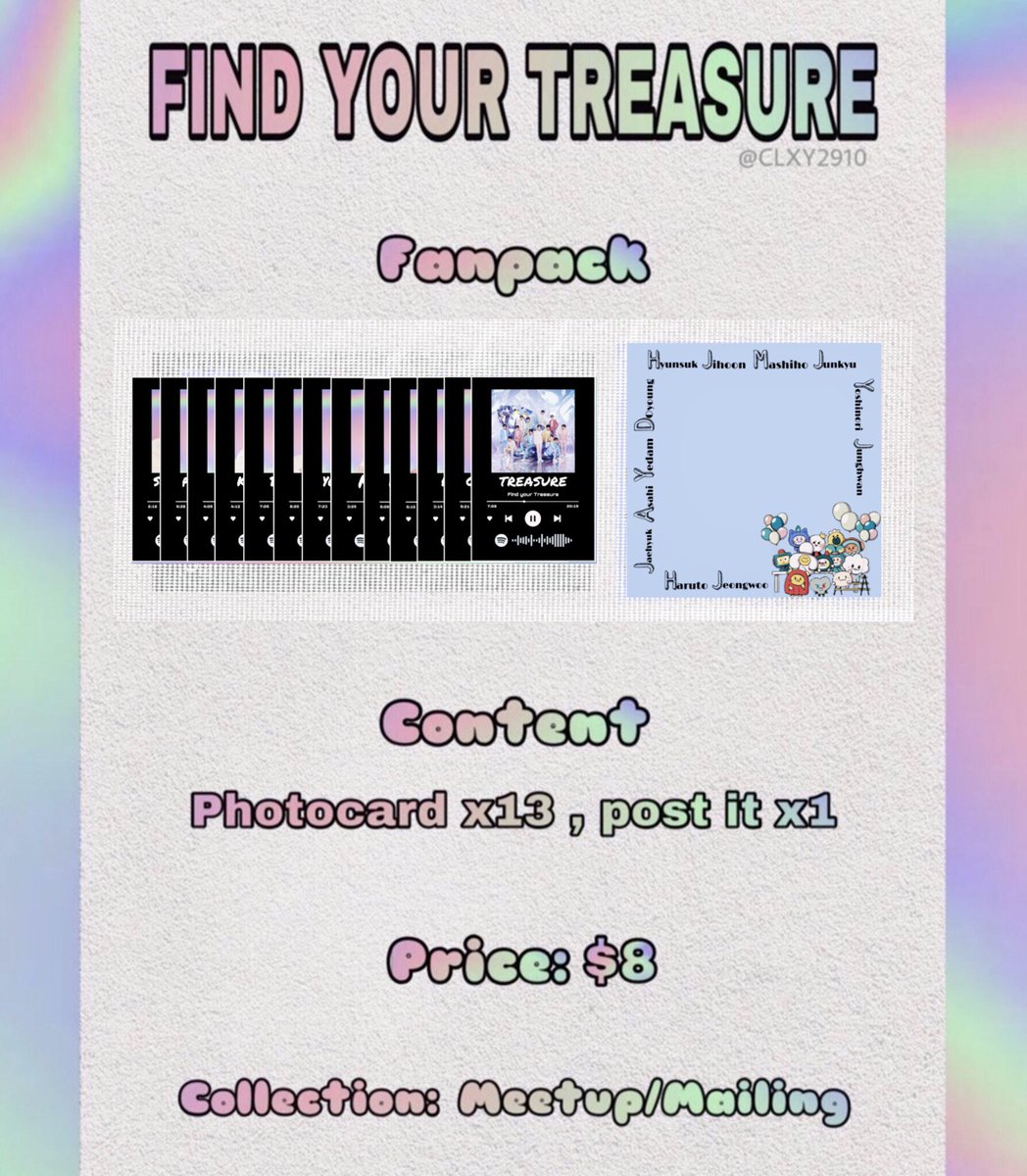 filter_whale's tweet photo. Giving out free fansupport 

How to get? 
• Follow @clxy2910 
• Like &amp; Retweet our pin tweet

Events that we are going will be under this tweet 

See you 💜

🛒: https://t.co/teWVGDJv6h

#TREASURE https://t.co/fAV40b2pJy