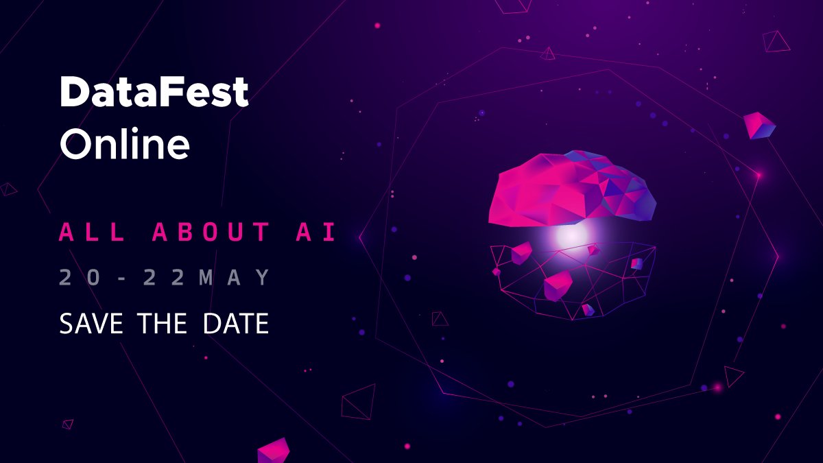 🤩 #DataFestTbilisi is back with its special digital edition - DataFest Online!

📅 The dates are - 20, 21, 22 May!
💬📈 Join in - Let's discuss ALL ABOUT AI!