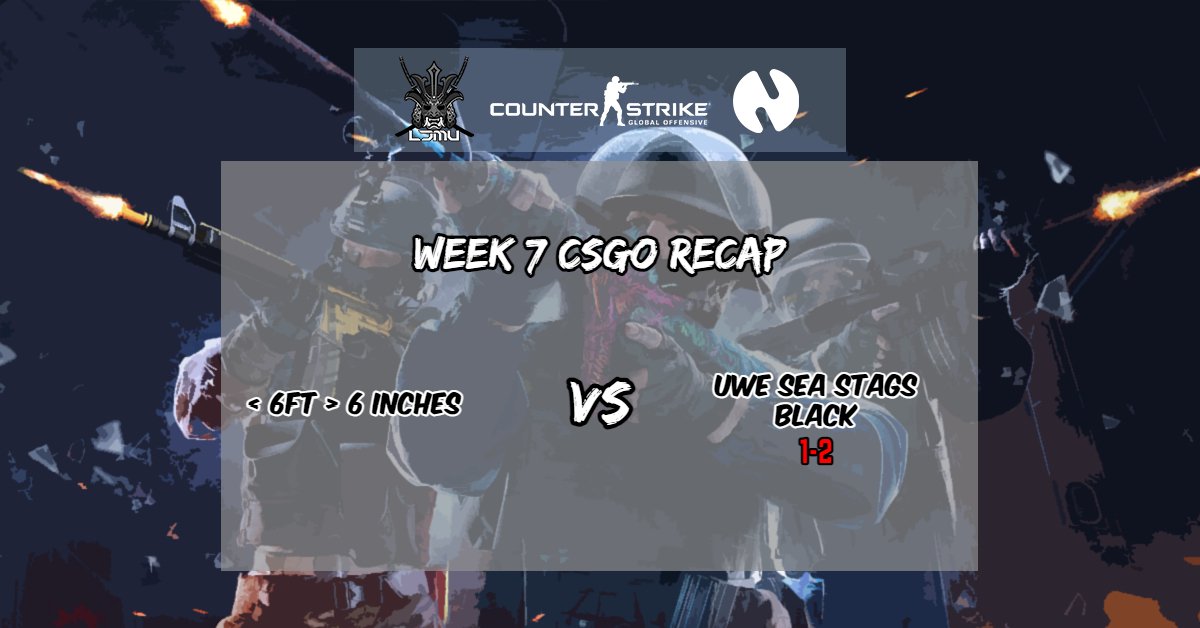 LJMU Esports & Gaming (@ljmugg) on Twitter photo 🎮Week 7 CSGO Esports Recap🎮
👾NUEL👾
< 6ft > 6 Inches VS <a href="/UWESeaStags/">UWE Esports Society</a> Sea Stags Black: 1-2
In #NUEL the CSGO team went 1-2 against Sea Stags!😭 🎮Week 7 CSGO Esports Recap🎮
👾NUEL👾
< 6ft > 6 Inches VS <a href="/UWESeaStags/">UWE Esports Society</a> Sea Stags Black: 1-2
In #NUEL the CSGO team went 1-2 against Sea Stags!😭