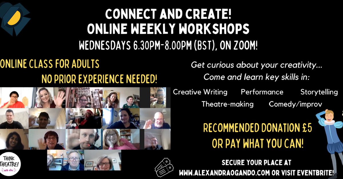 AlOgando's tweet photo. Put some spring in your step this April and sign up to a new series of Connect and Create workshops, taking place online from next week! Beginners encouraged! ✨ get curious about your creative side...link in bio! #arts #theatre #wellbeing #creativewriting #performance #community https://t.co/RjLfhsbJsM