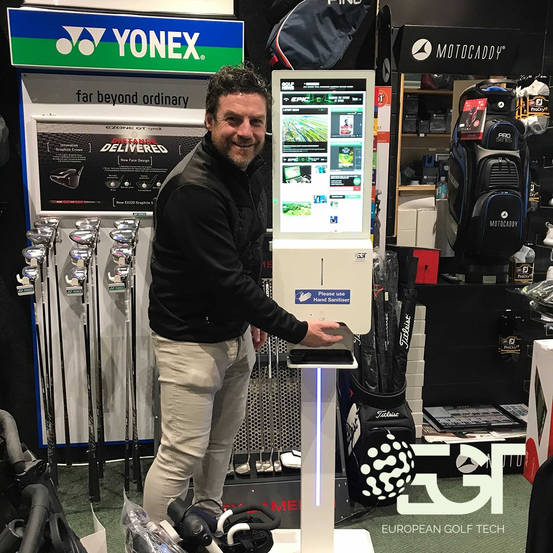 Euro_Golf_Tech's tweet photo. Great to visit Proshop at Lee on the Solent Golf Club and @KCaplehornPGA . A beautiful park and heathland course with its modern clubhouse and now one of our Digital Handsanitiser Units. #golf #golfisback #drivingthegame #takingyouforward #staysafe https://t.co/4aymFYf3bS