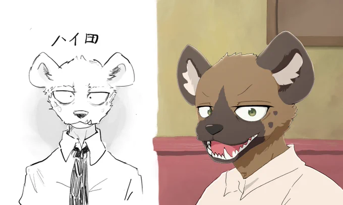 I struggled with everything in this picture but anyway here's Haida in the style of Beastars 