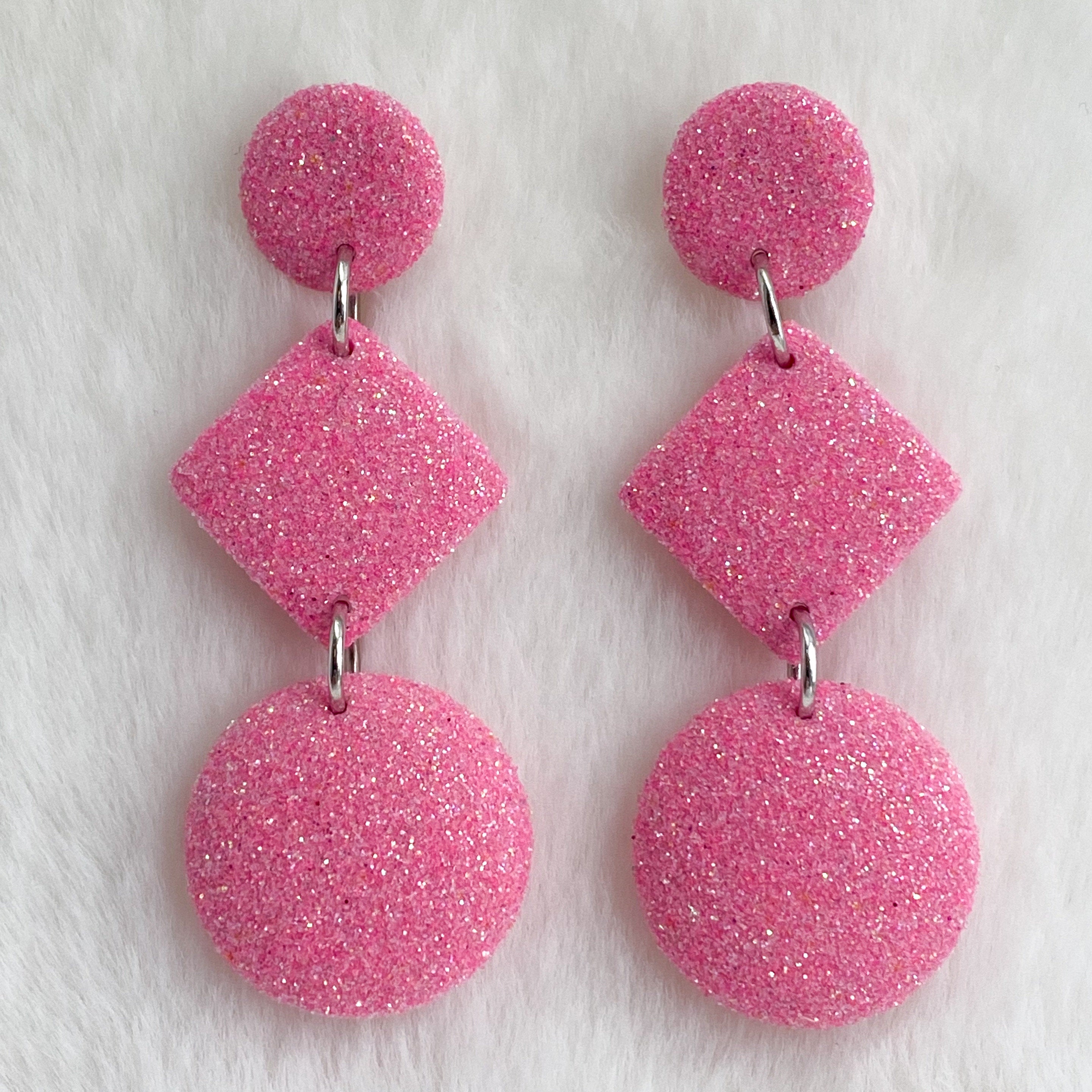 Glitter Pink Earring Glitter Pink Earring