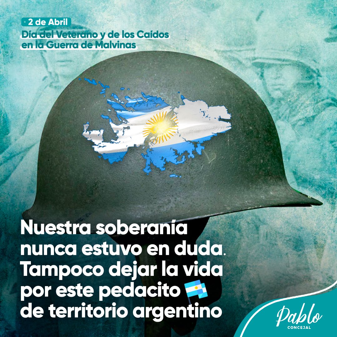 PabloBasualdo_'s tweet photo. Hoy son nuestros héroes y los recordamos levantando como una causa nacional, el reclamo justo de soberanía territorial de la #Argentina sobre las Islas ¡Las #Malvinas son argentinas! 🇦🇷
.
.
#PabloBasualdo
#MeGustaVerteCrecer❤️ https://t.co/TAkQtDxZWr