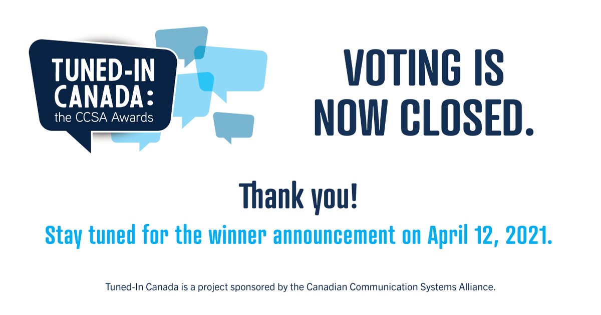 tunedincda's tweet photo. Voting is now closed! Stay tuned for the winner announcement on April 12th! https://t.co/1RzJMdeuEW