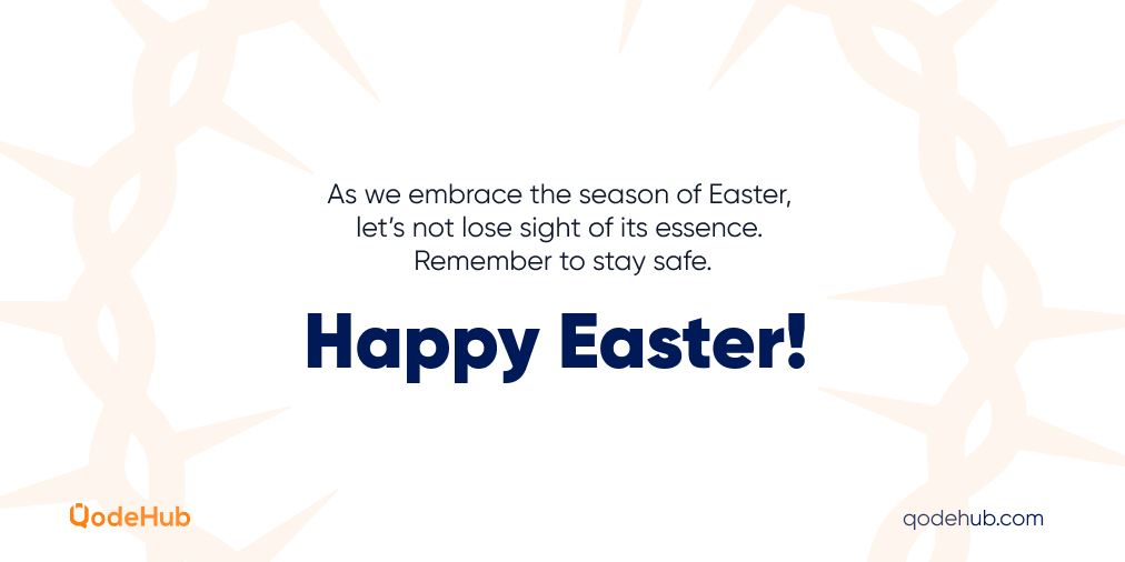 QodeHub's tweet photo. We're still in a pandemic, people!
As we celebrate the season, 
Let's observe the protocols. 

Happy Easter from this side! #Easter #Easter2021 https://t.co/Gl0Em538ng