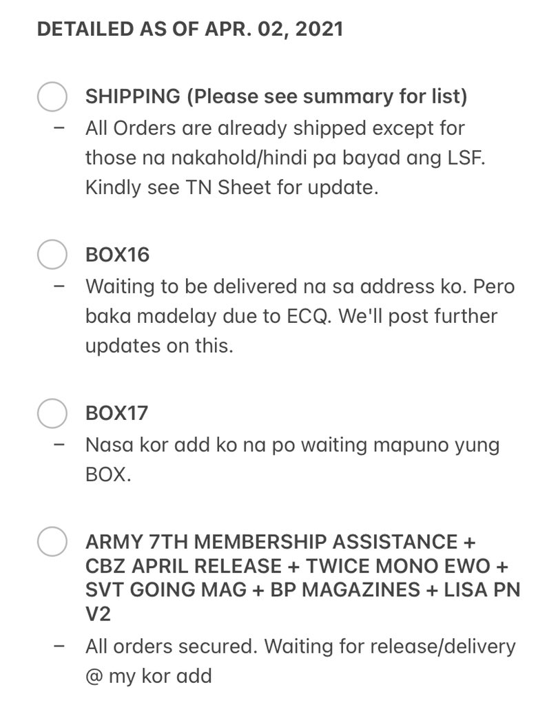 StrawVerrySPH's tweet photo. MASS UPDATE as of Apr. 02, 2021

Please read carefully below ✨

Thank you for your patience and understanding 🤗💜

Don't hesitate to DM us if you have any concerns/questions.

#StrawVerryUpdates 🍓 https://t.co/3L6cdlSdEy