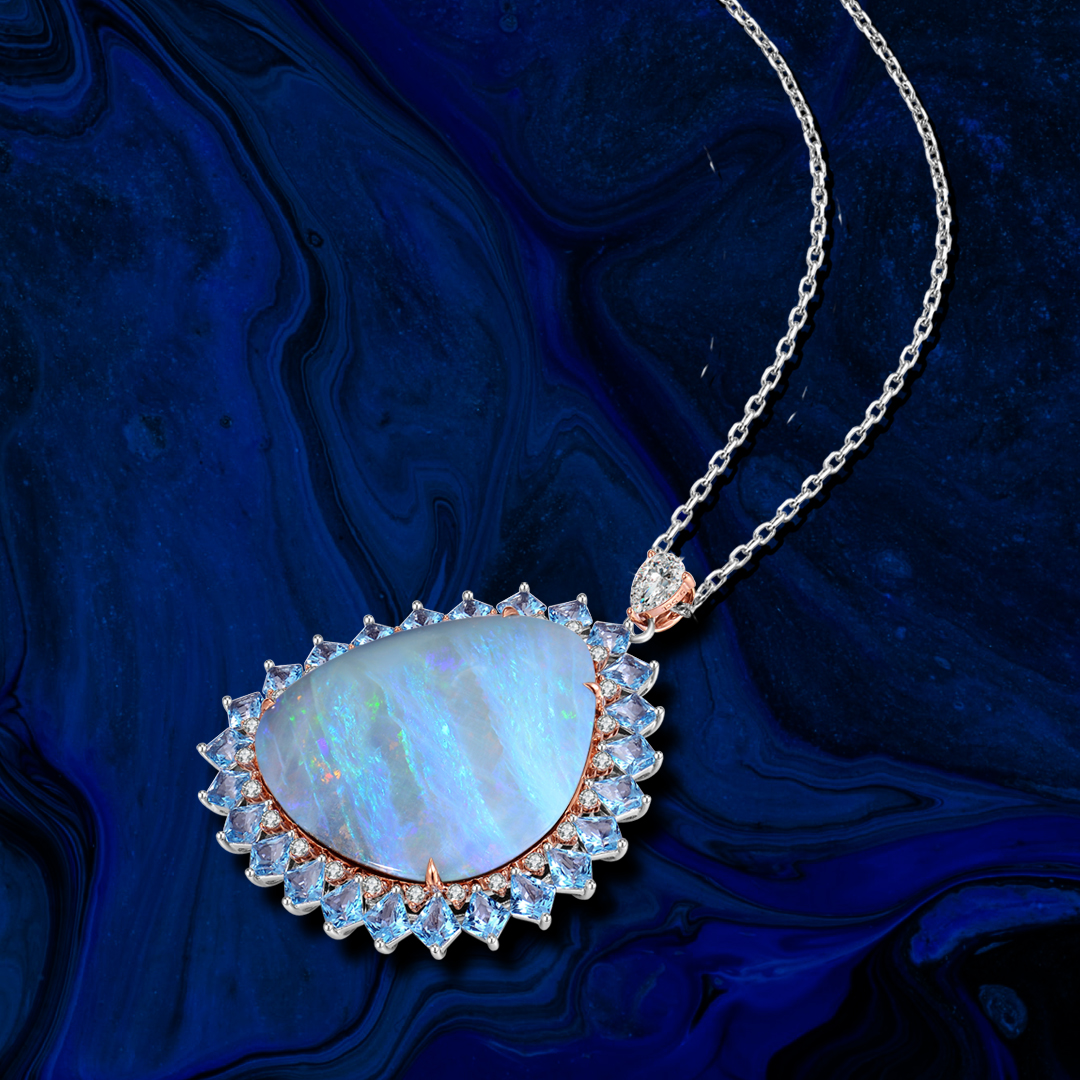 #Opal delight - a magnificent Australian opal suffused with green flecks amongst the sea of electric blue. Match your unique style with an equally extraordinary opal jewel. 💙💚 #FineJewellery 

Buy online: feiliufinejewellery.com/product/opal-d…