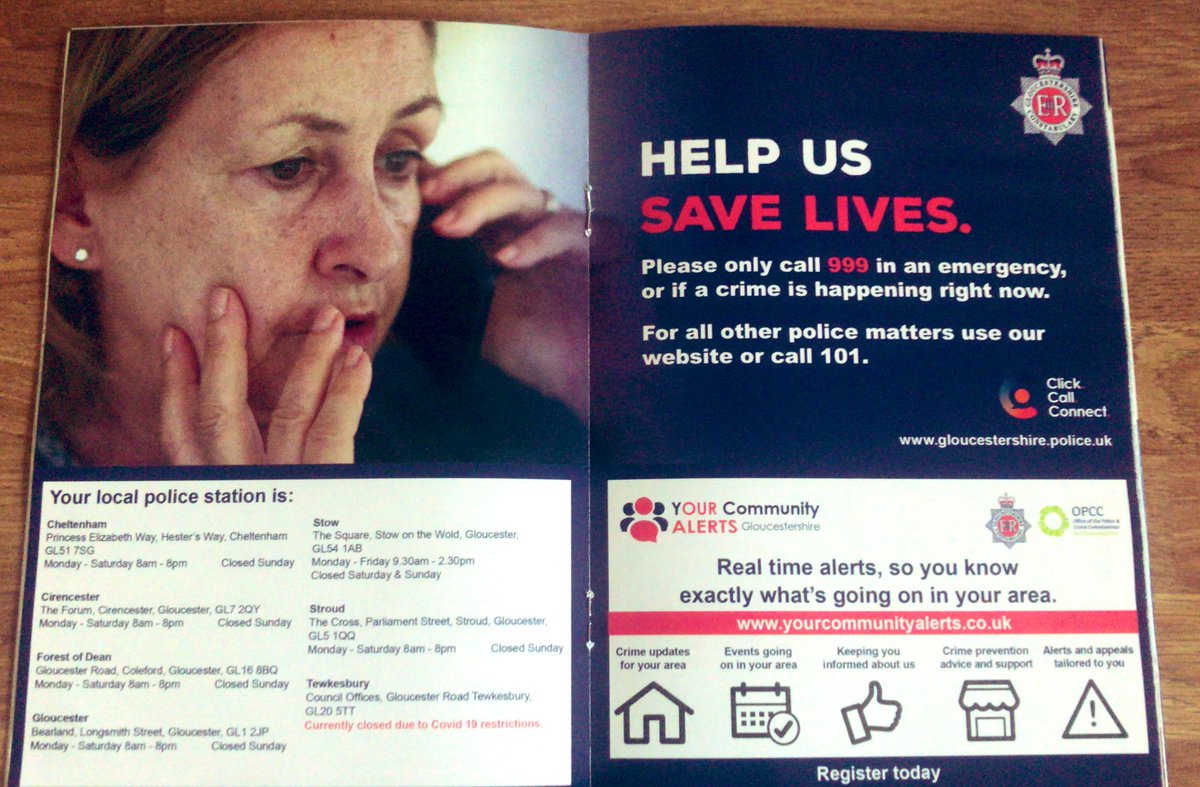 NetZeroChris's tweet photo. This arrived in the local answer ... all part of @GlosPCC @Glos_OPCC priority around making @Glos_Police visible and accessible #everycrimematters https://t.co/28AO1mQQJQ