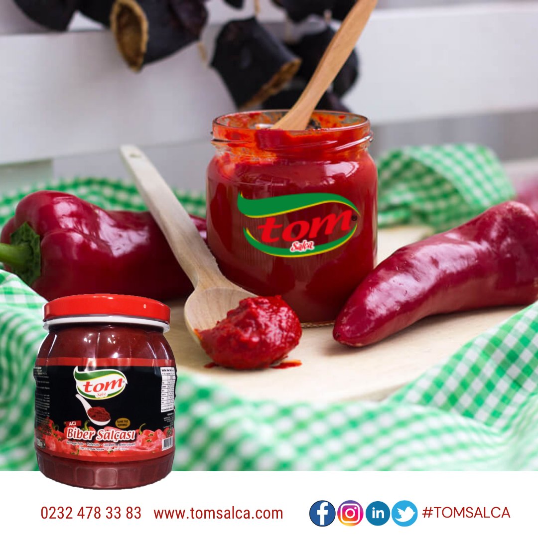 tomsalca's tweet photo. 🍅 Biber Salçası sevenler, Tom Salcanın Acı ve Tatlı Biber Salçasını denediniz mi? 

#tomsalca #acıbibersalcası #bibersalcası #domatessalcası #salça #hayirlicumalar #SabahattinAli #Cuma #SkandalBakanZehraZümrüt #BirZamanlarKibris #Kocaeli #MHPKAPATILSIN #izmir #ankara #istanbul https://t.co/ugmShNkKKW