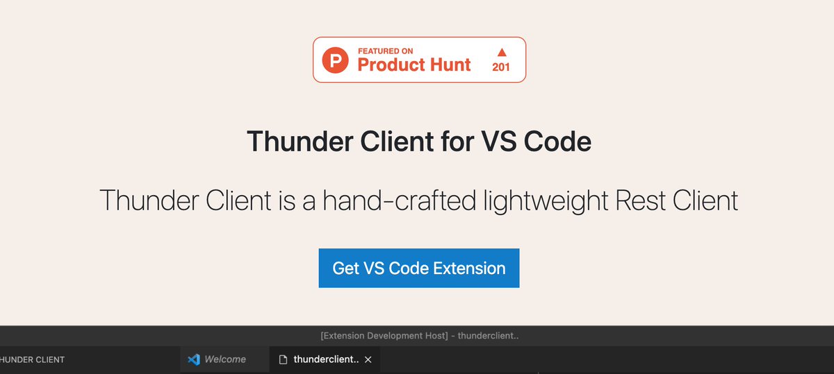 ranga_vadhineni's tweet photo. Thunder Client for VS Code has crossed 200 upvotes on Product Hunt, thanks for amazing response.
https://t.co/blzUuVpKkL
@thunder_client @code @ProductHunt https://t.co/M4SbkGZmfi