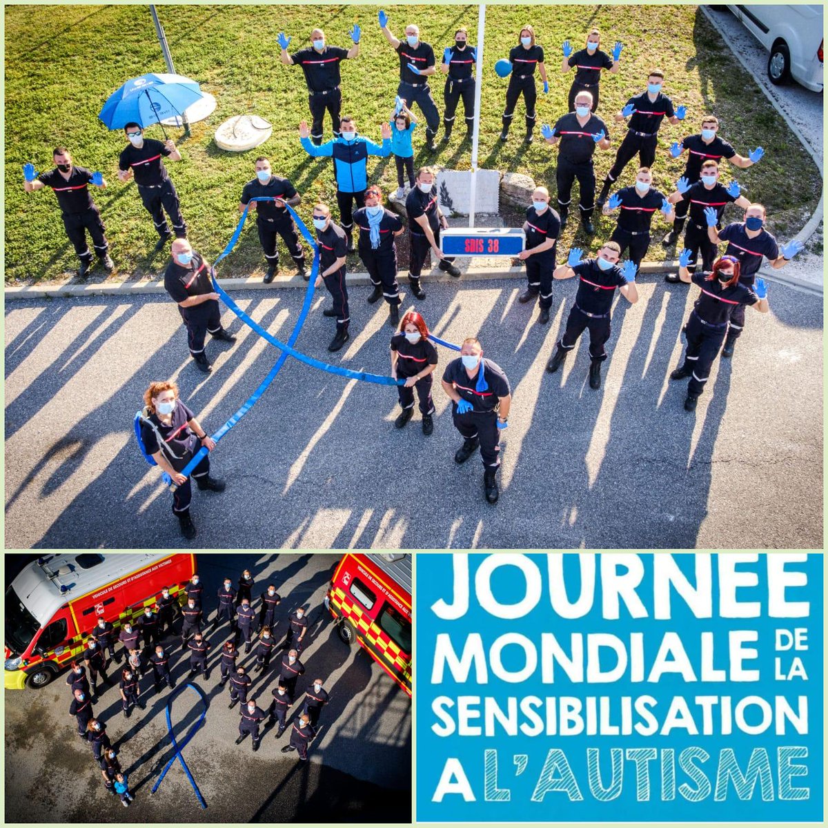 csletouvet's tweet photo. Aujourd'hui, le 2 avril, les pompiers se mettent en bleu pour soutenir la journée mondiale de la sensibilisation à l'autisme. Cette journée célèbre le 3ème anniversaire de la stratégie nationale pour l'autisme. Alors aujourd'hui, l'espace d'une journée, Tous en bleu !🟦 https://t.co/t191WQylSV
