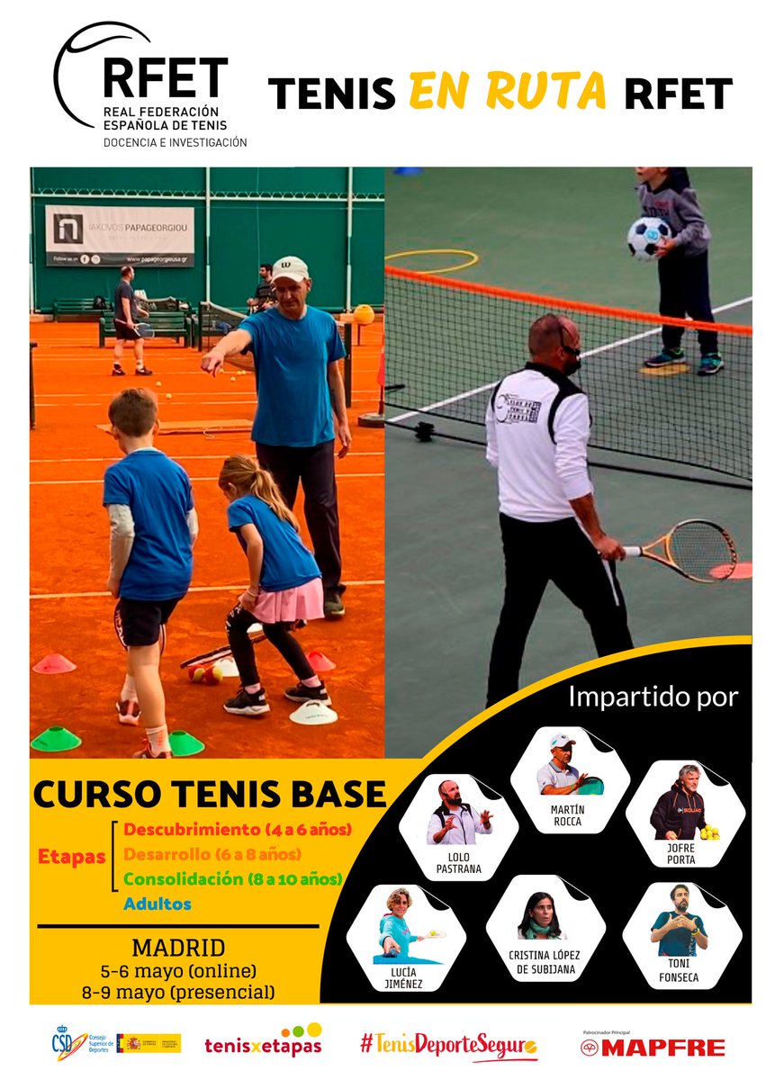 lolopastrana1's tweet photo. 📢 Nuevo Curso de Promoción y Desarrollo de Tenis Base @RFETenis   
 
🔴 Etapa Descubrimiento (4-6 años)
🟠 Etapa Desarrollo  (6-8 años)
🟢 Etapa Consolidación (8-10 años)
🔵 Tenis Adultos

Wellcome Pack + Manual @RFETenis de TENIS BASE y Manual @miniplayers10  de @10martinrocca https://t.co/ielHIdPxGx