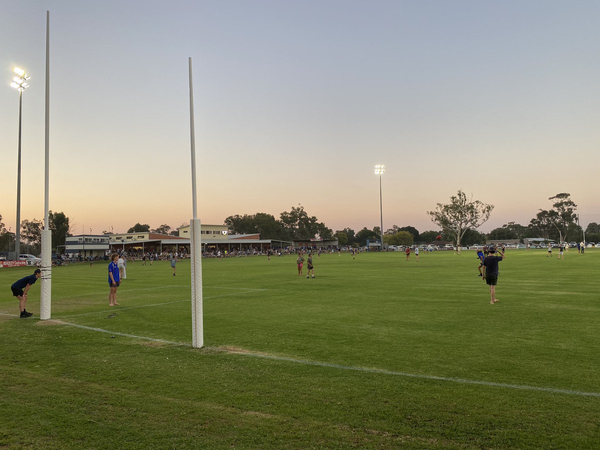 sharondyt's tweet photo. @Coodabeens The ground’s looking fantastic for the clash of traditional rivals Finley v Deniliquin tonight - 31 all  at half time. Go Finley! https://t.co/JuDfk6QhSm