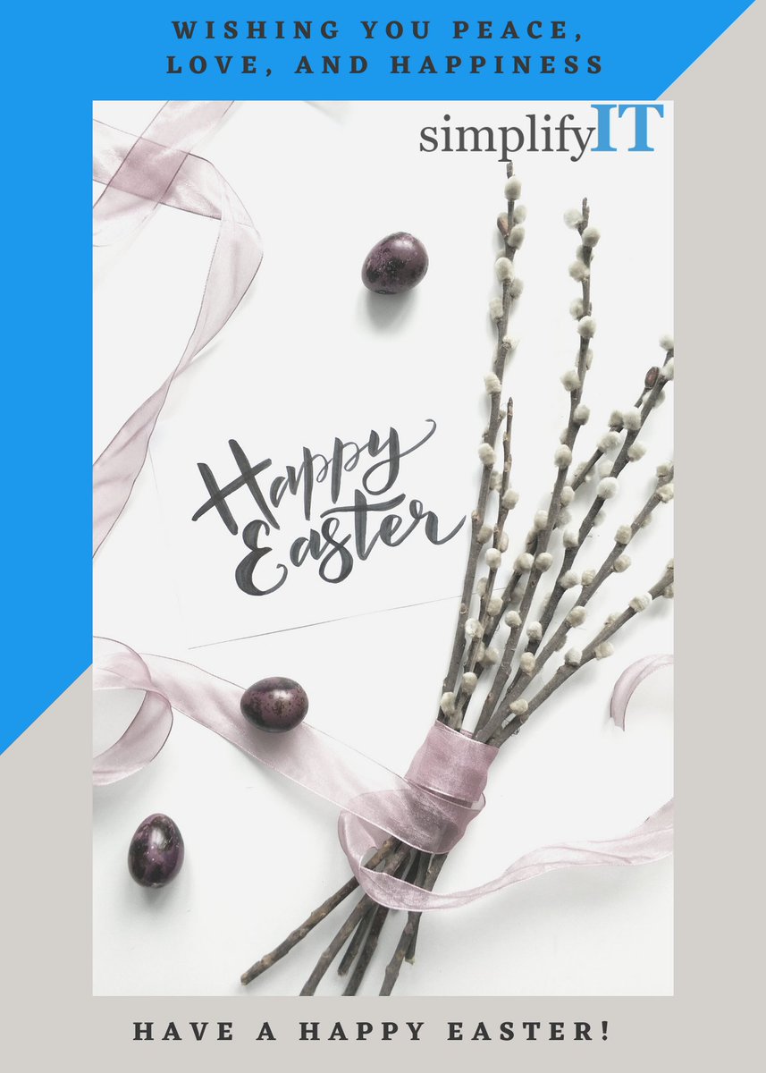 SimplifyITke's tweet photo. We would like to wish everyone a wonderful Easter Weekend filled with good tidings 🙏

#Easter2021 
#EasterWeekend 
#Simplifyforyou 
#ReliablePartner 
#Reliablesolutions https://t.co/yxYA6Cfj60