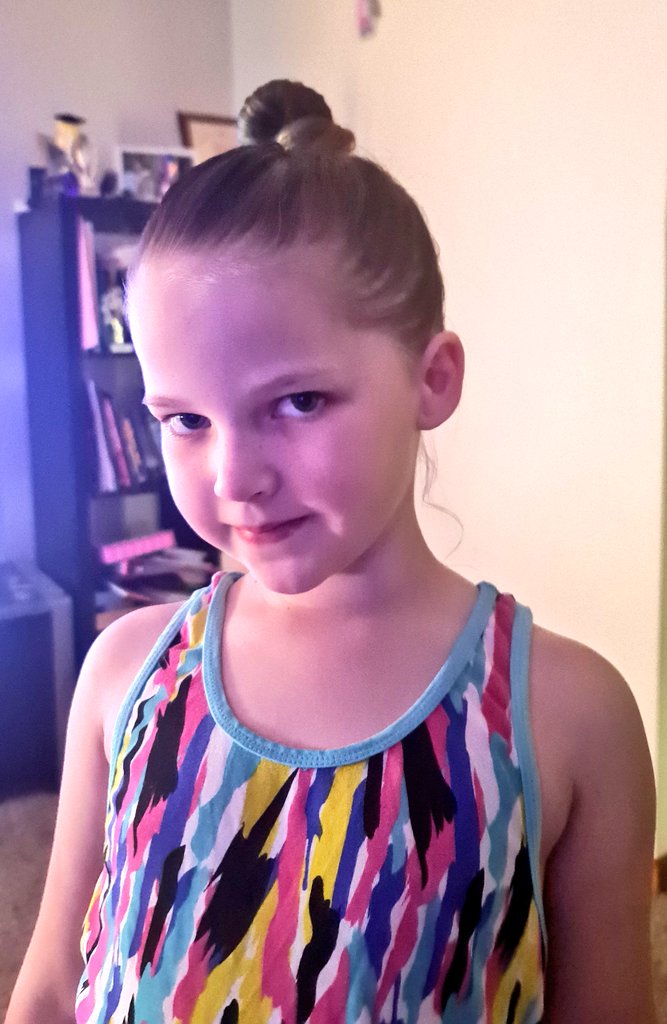 NonsenseMJ's tweet photo. "Can you put my hair in a bun, Mummy?"
"Sure."
But now I have regrets #EleanorContent https://t.co/36o0SygN9M