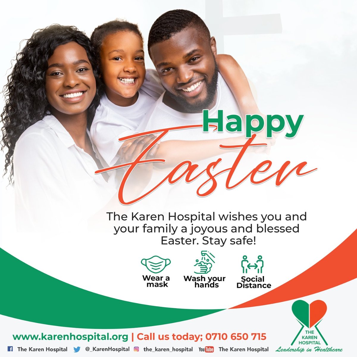 The Karen Hospital wishes you and your family a blessed #Easter filled with love and peace. Be safe. #safespace