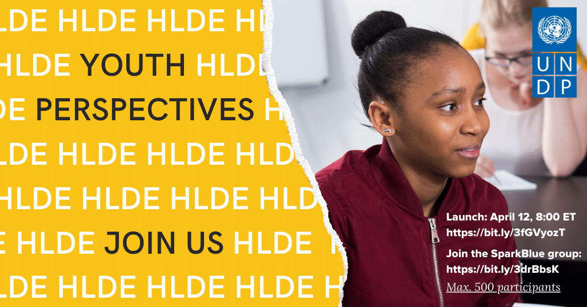 ⚡Join us for a special youth consultation aligned with the <a href="/UN/">United Nations</a> High-Level Dialogue on Energy! 

Launch is on 12 April. Register now: 
➡️Webinar: bit.ly/3fGVyoz 
➡️Join the SparkBlue group: bit.ly/3drBbsK 

#HLDE2021 #HLDEYouth #Youth2030