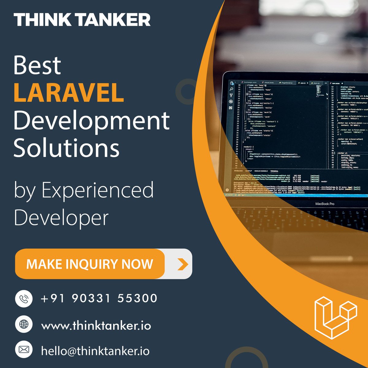 thinktankertech's tweet image. ThinkTanker Offers Laravel Development Solutions for Overseas Clients buff.ly/3hMiNMm #laravelsolutions #laraveldevelopment #laravel