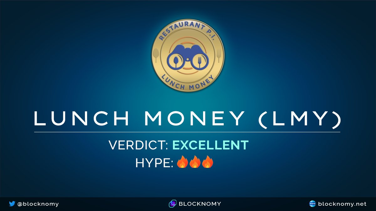 blocknomy's tweet photo. $LMY @LunchToken has secured its place as one of Blocknomy's #HottestCrypto Projects with an Excellent Verdict. Check our review &amp; analysis here: https://t.co/KOpt9D12aR

 #LunchMoney #EatSnapEarn #LMY @TheOfficialNuze https://t.co/RQfapQxUqb
