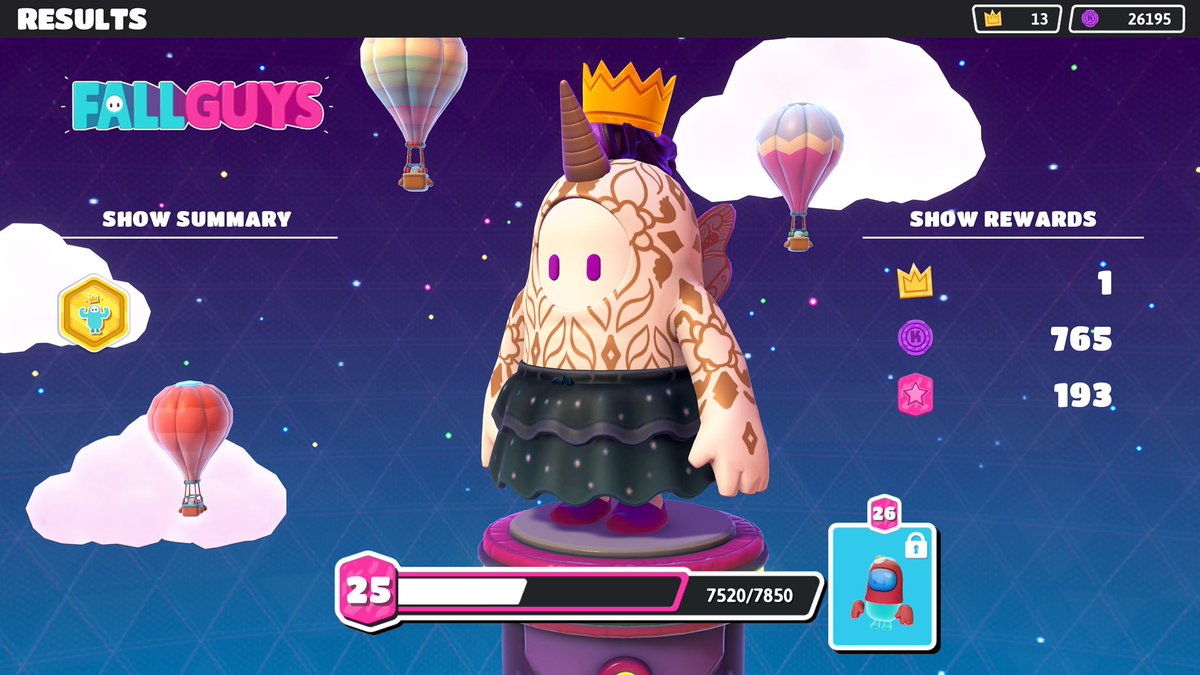 ThePollyRocket's tweet photo. @FallGuysGame Won the ‘Broken Show’ on April Fools yesterday! 1 Tail between 24 players! 👸🏽💃🏽👑 #FallGuysSeason4 https://t.co/zOGIqiQxMU