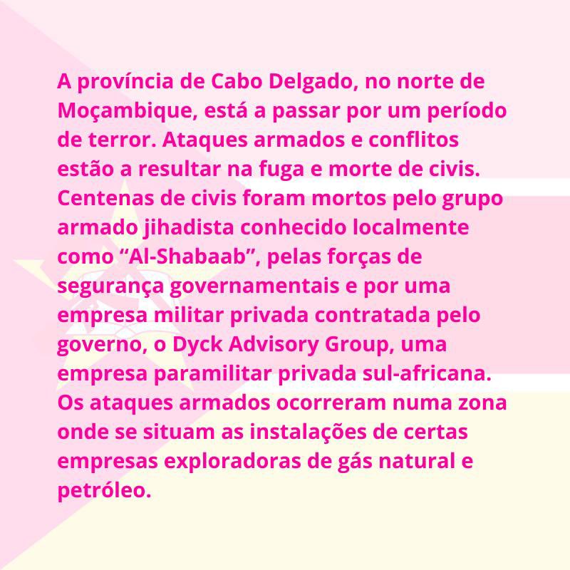HeForSheIPP's tweet photo. Cabo delgado, uma província no Norte de Moçambique está a passar por um período de ataques armados e conflitos que já teve como consequência uma crise humanitária e mais de duas mil mortes.

#heforshe #heforsheipp #help 
#moçambique https://t.co/jl7rVgrdJ7