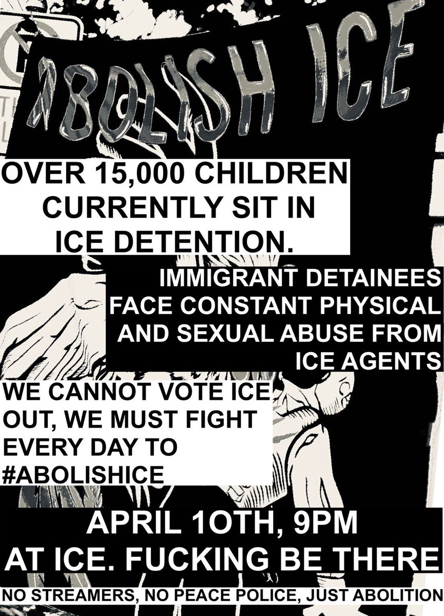 #PDX ICE. Saturday (Apr 10). 9pm. Call to Action. 

Everyone Out!

#WCWW #DefendPDX #PDXprotests #pdxprotestcomms #AbolishICE