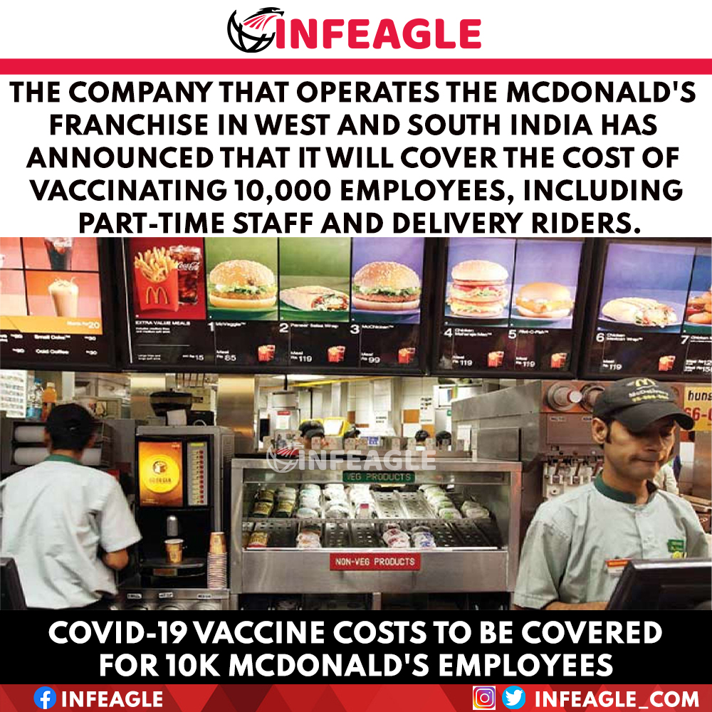 infeagle_com's tweet photo. Westlife Development will cover the cost of vaccinating 10K McDonald's employees!

Follow us for more.

#mcdonalds #mcdonaldsindia #westlife #westlifedevelopment #covidvacccine #covishield #covaxin #employeeswelfare #latestnews #breakingnews #trendingnews #newsupdates #infeagle https://t.co/PDinKmM8cC